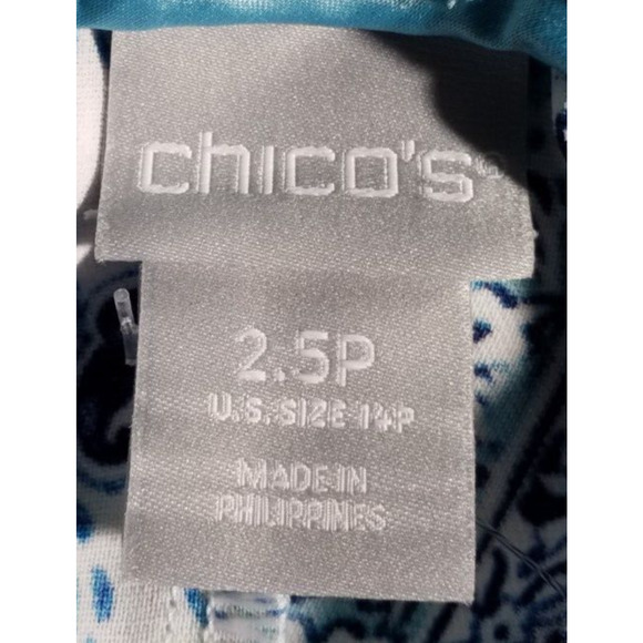 Chico’s 14P Women’s Capri Pants Elastic Waist Wide Leg Floral Print Pockets - Picture 5 of 9